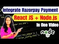Razorpay Payment Gateway Integration with Node JS React JS 2024 Node js SDK