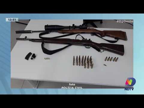 Xaxim: Polícia Civil apreende fuzil, rifle, munição e acessórios para arma de fogo
