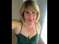 Gorgeous Blonde Transwoman short dress heels - Preciosa rubia Crossdresser mini vestido tacones
