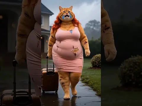The fat cat was chased out of the house by her husband,😥😥#facts #animals #shorts