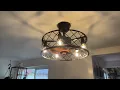 XISLTHOTSL Black Caged Farmhouse Ceiling Fan Review Bulbs Remote Included
