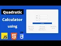 Javascript Quadratic Solver Project Full Tutorial