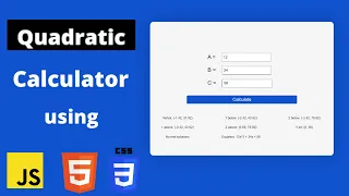 Javascript Quadratic Solver Project Full Tutorial