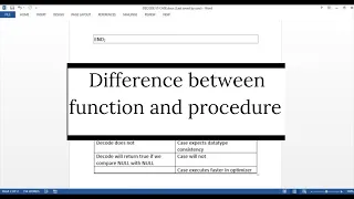 Difference Between Function And Procedure In PL-SQL Oracle PL-SQL Interview Question