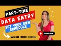 Part Time SET YOUR OWN SCHEDULE Data Entry Work From Home Job Non-Phone No Degree USA Only