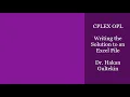 CPLEX OPL Tutorial 07 How to write the solution to an Excel file