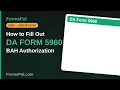 How to Fill Out DA Form 5960 BAH Authorization and Dependency