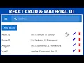 React CRUD Operation Using LocalStorage In React JS Material UI React Project