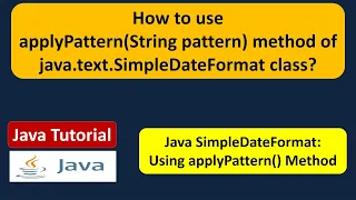 How to use applyPattern String pattern method of java text SimpleDateFormat class