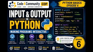 Python Basics Episode 6 Input Output in Python Code4Community CDP