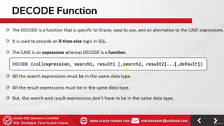 9 2 Conditional Expressions Oracle Conditional Expressions - DECODE Function