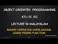 BINARY OPERATOR OVERLOADING USING FRIEND FUNCTION