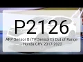 DTC P2126 APP Sensor B TP Sensor E Out of Range - Honda CRV 2017-2022