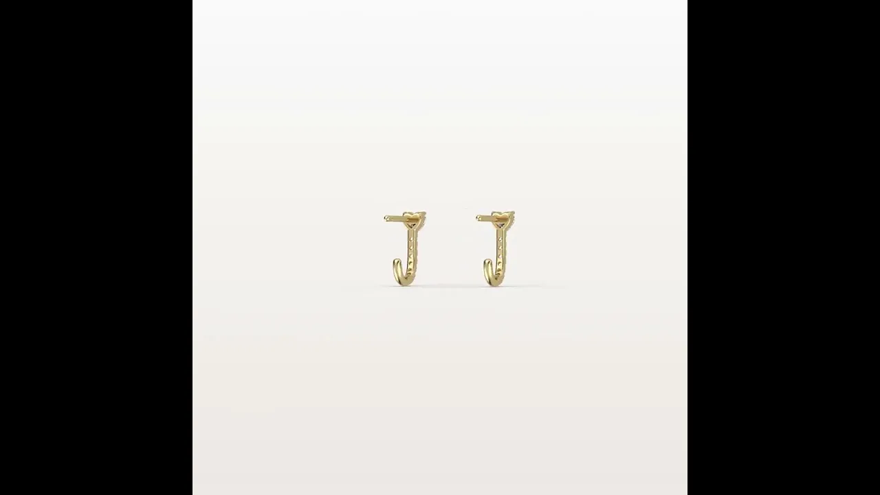 Heart Lab Diamond Half Hoop Earrings in 14K Solid Gold/Platinum