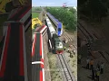 2 kereta Api Cepat Pindah Rel Dan Tabrak Antrian Kereta Api #railtrack #train #railroad #railway