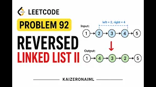 LeetCode 92 Reverse Linked List II Live Coding No Commentary