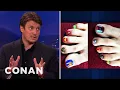 Nathan Fillion Superhero Toenail Artiste CONAN on TBS