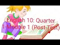 English 10 Quarter 1 - Module 3 Post-Test