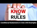 Conditional Statements in Unix with Examples Tutorial Part A