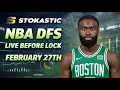 NBA DFS Live Before Lock Friday 26 DraftKings FanDuel NBA Lineups