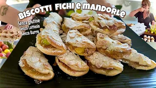 BISCOTTI FICHI E MANDORLE senza glutine senza lattosio senza burro FACILISSIMI 