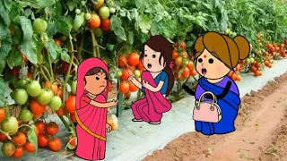 टमाटर चोरावत पकड़ी गई लालका और मोटका 😂😱 || कार्टून वीडियो || Hindi Animation Story || #cartoon 