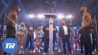 Crawford and Brook Make Weight Staredown for 3 Minutes Talking Back and Forth