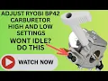 How To Adjust Ryobi BP42 Carburetor High and Low Settings