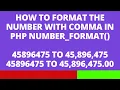 How to format the number with comma in PHP number - format