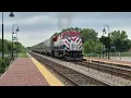 Metra 525 in and outbound and AMTK 518 leads Borealis in Glenview Morton Grove
