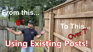 Cheap And Easy Way To Extend Your Fence Height Using Existing Posts And Rails Paul Ricalde
