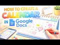 How to Create a Calendar in Google Docs Tutorial