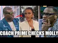Deion Sanders Checks Molly Qerim LIVE On ESPN First Take For Banning Lavar Ball Coach Prime GOES IN