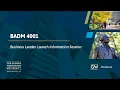 BADM 4001 Course Overview Registration Process