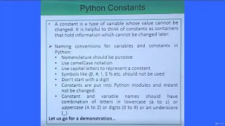 002 Tutorial 2 Python Variables And Constants