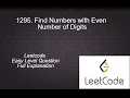 1295 Find Numbers with Even Number of Digits 1295 Question of leetcode Solution in Python