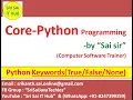Python Keywords Python True Keyword Python False Keyword Python None Keyword