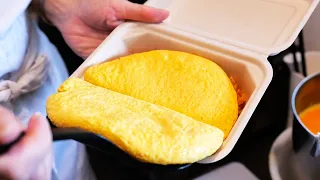 Japanese Street Food - The BEST OMELETTE RICE Tokyo Omurice Japan