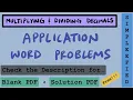 Decimal Operations Application Word Problems 8 Practice Problems