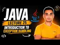 Exception Handling in Java Java Lecture 25 try catch finally throw throws Java Tutorial