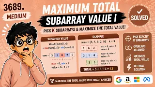 Maximum Total Subarray Value I LeetCode 3689 Dry Run Code