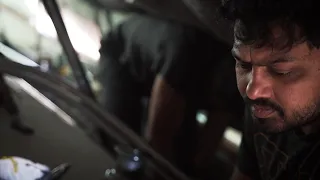 4 Guys 1 Dog and lots of Teak deck removal on a Baba 35