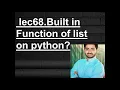 Built in Function on list in python