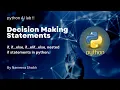 Python Decision Making Statements if if else if elif else nested if statement
