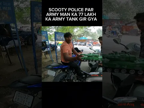 Scooty police Par Army Man ka 77 Lakh Ka Army Tank Gir Gya #shorts #trending #viral