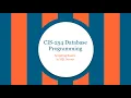 CIS-254 SQL Server Scripting Basics