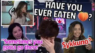 Valkyrae, Pokimane. Sykkuno, Fuslie and Yvonne talk about EATING A$$