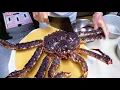New York City Food - GIANT ALASKAN KING CRAB LEMONGRASS BEEF STEAK Park Asia Seafood NYC
