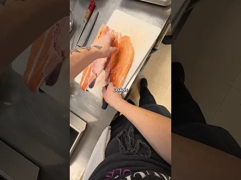 I volunteered to fillet a trout for our class.