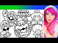 Coloring Super Mario Movie Coloring Pages Mario Luigi Bowser Princess Peach Toad
